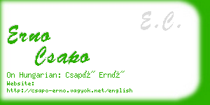 erno csapo business card